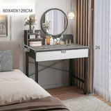 שידת איפור עם מראה רוחב 60 סמ דגם RSM-1014 מבית ROSSO ITALY ישירות מהיבואן צבע אפור ומגירות לבנות שידת איפור עם מראה רוחב 60 סמ דגם RSM-1014 מבית ROSSO ITALY ישירות מהיבואן צבע אפור ומגירות לבנות