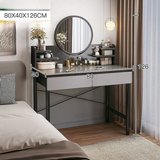 שידת איפור עם מראה רוחב 80 סמ דגם RSM-1015 מבית ROSSO ITALY ישירות מהיבואן צבע אפור כהה מגירות אפורות שידת איפור עם מראה רוחב 80 סמ דגם RSM-1015 מבית ROSSO ITALY ישירות מהיבואן צבע אפור כהה מגירות אפורות